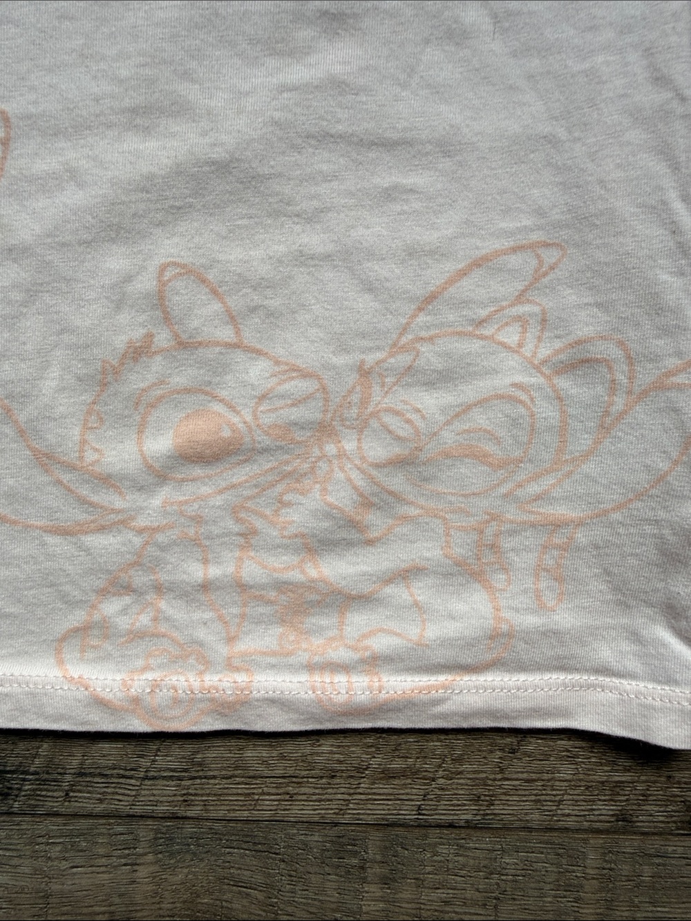 H&M Light Pink Angel & Stitch Short Sleeve Tee